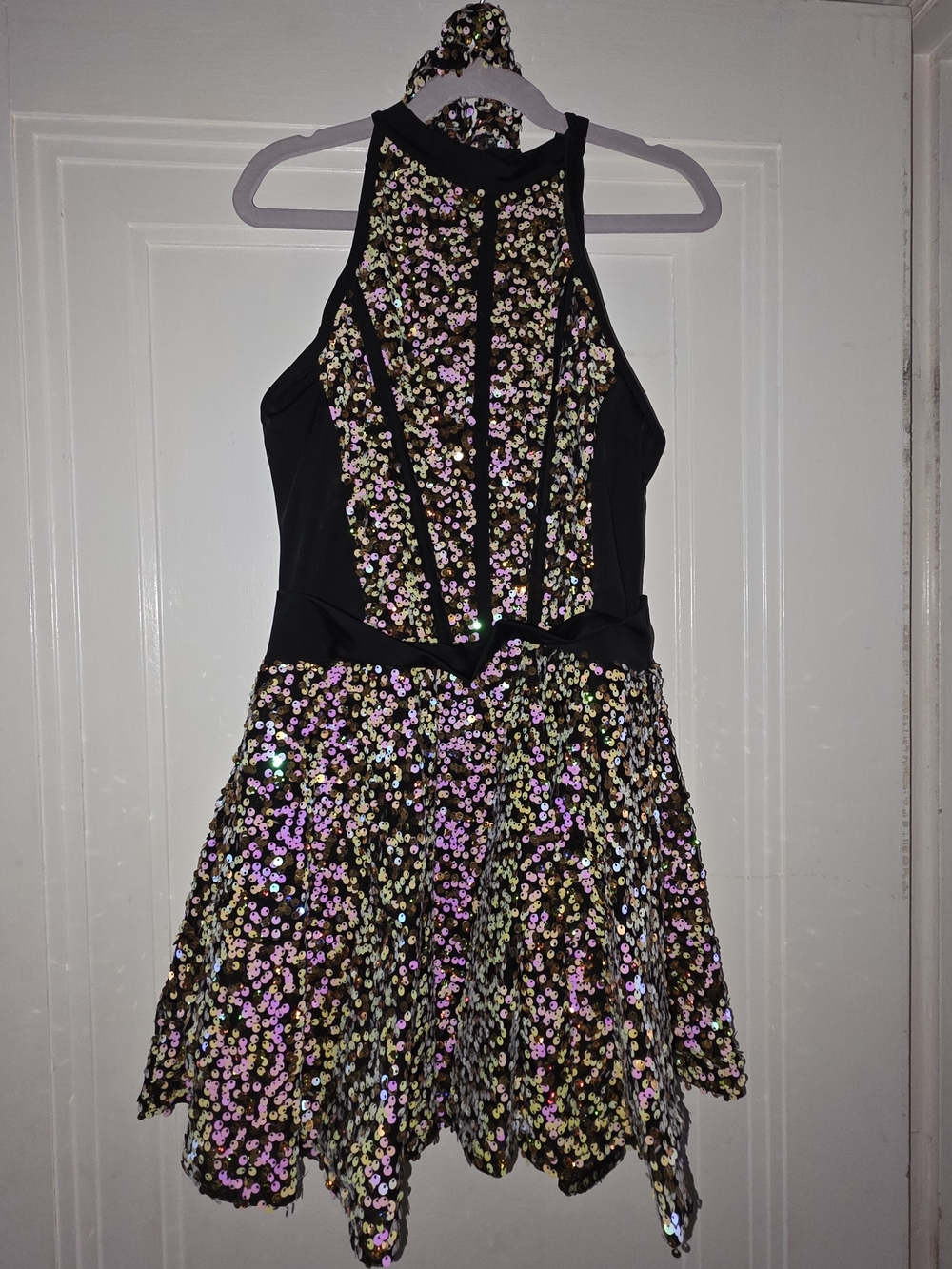 Revolution Kids Dance Costume Black with Iridescent Sequins